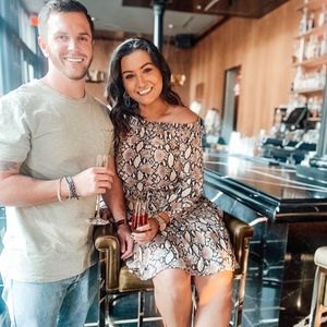 Off the Shoulder Snakeskin Dress